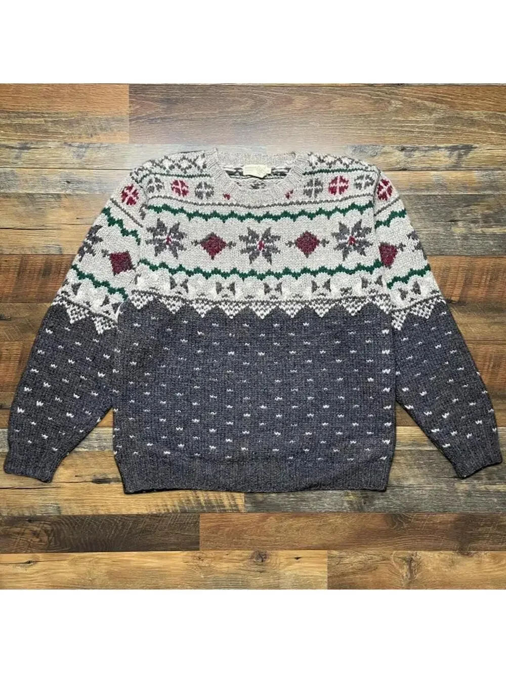 Vintage Banana Republic Snowflake Geometric Wool Knit Sweater Size XL